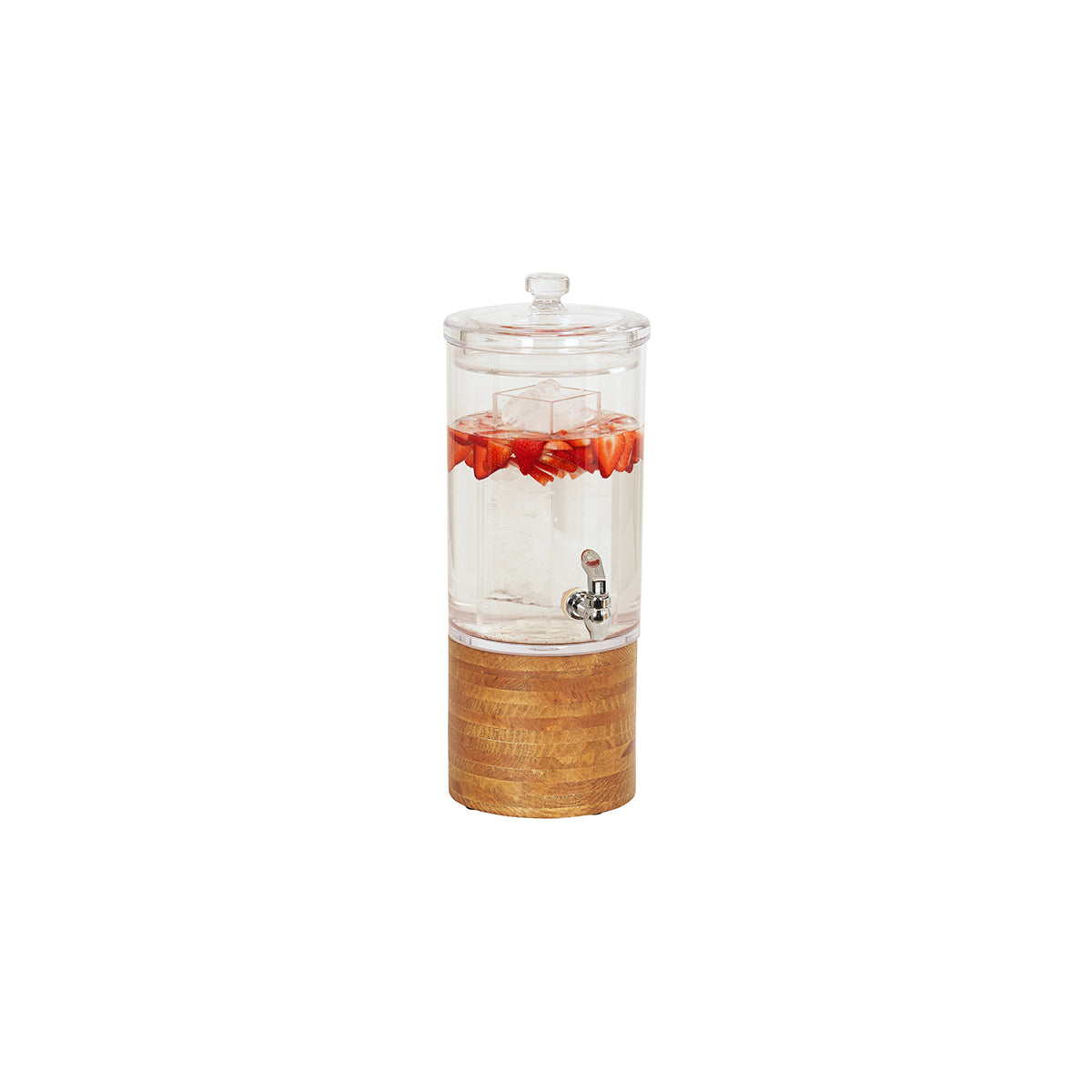 CM4306-1-99 Cal-Mil Madera Round Beverage Dispenser with Ice Chamber 267x432mm / 5.68Lt Tomkin Australia Hospitality Supplies