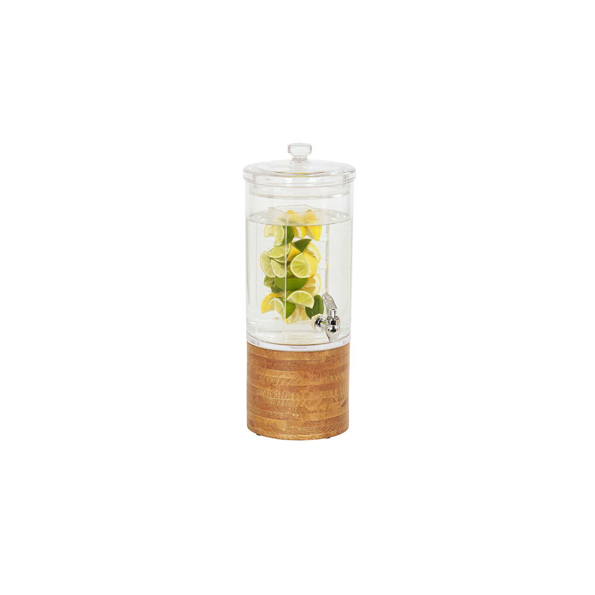 CM4306-1INF-99 Cal-Mil Madera Round Beverage Dispenser with Ice Chamber Infusion Chamber 267x432mm / 5.68Lt Tomkin Australia Hospitality Supplies