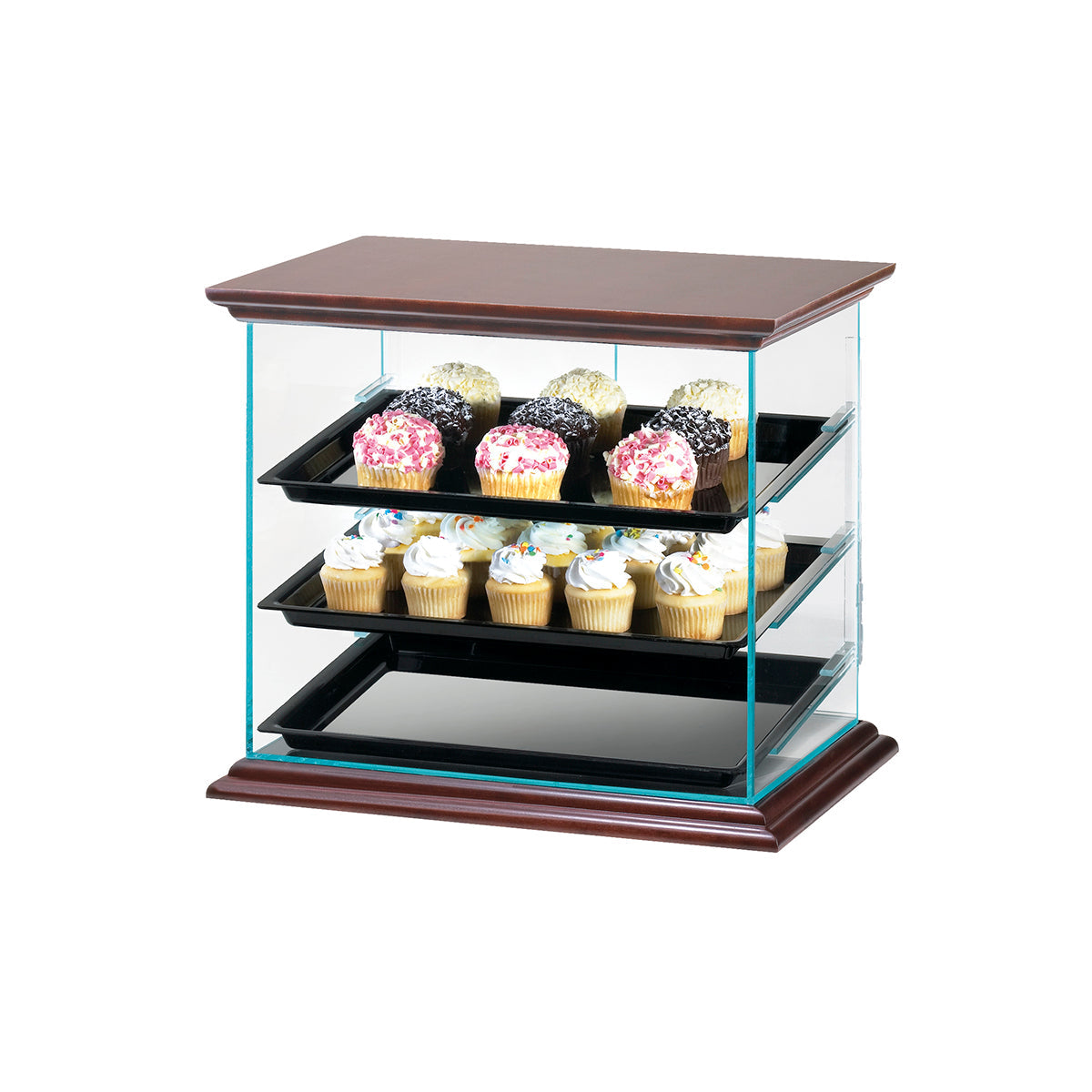 CM815-52 Cal-Mil Westport Display Case With 3 Black Acrylic Trays 533x426x464mm Tomkin Australia Hospitality Supplies