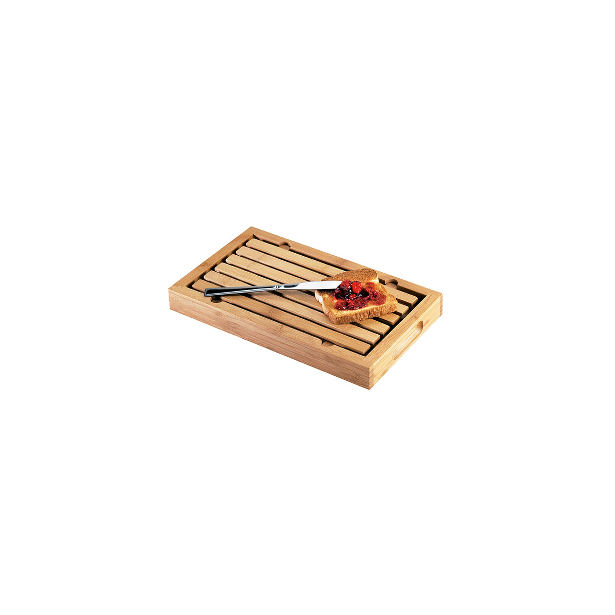 CM823 Cal-Mil Bamboo Bread Board with Crumb Catcher 349x203x38mm Tomkin Australia Hospitality Supplies