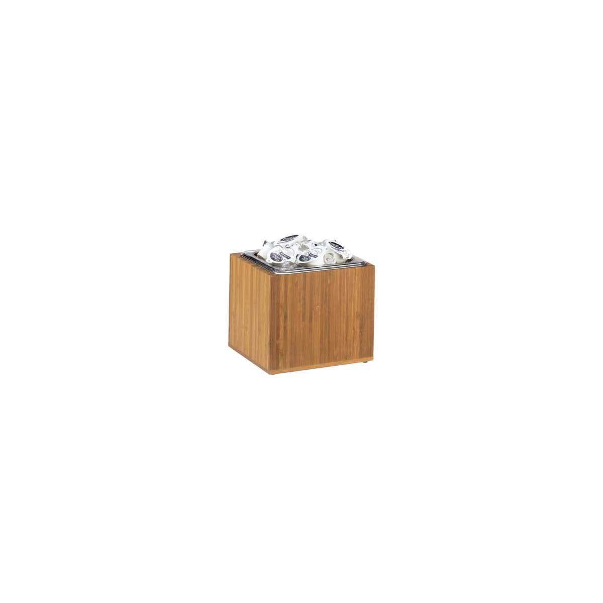 CMC4X4-60 Cal-Mil Bamboo Square Bamboo Bin 102x102mm Tomkin Australia Hospitality Supplies