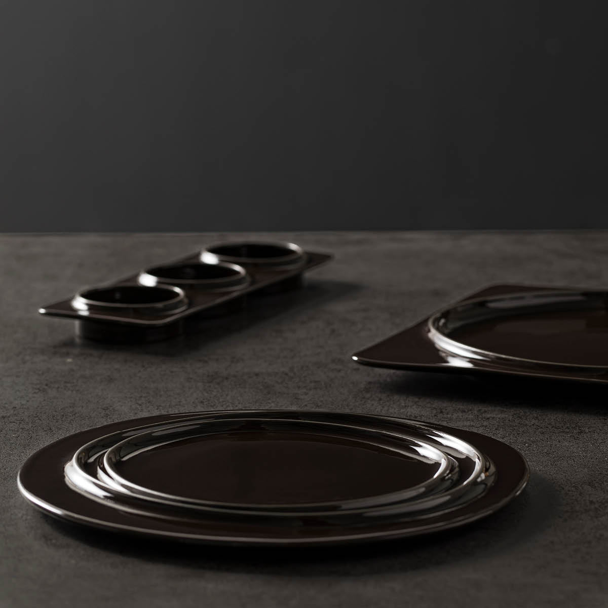 300111 Costa Nova Âmbar Chocolate Square Plate 271x271mm Tomkin Australia Hospitality Supplies