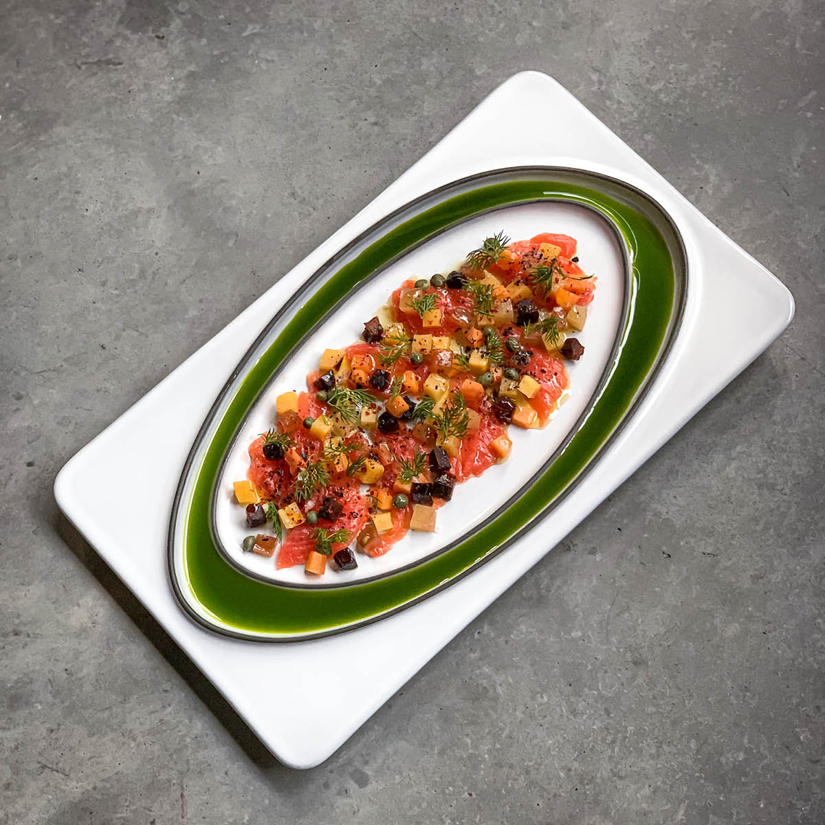 300105 Costa Nova Âmbar Salt of the Sea Rectangular Plate 321x190mm Tomkin Australia Hospitality Supplies