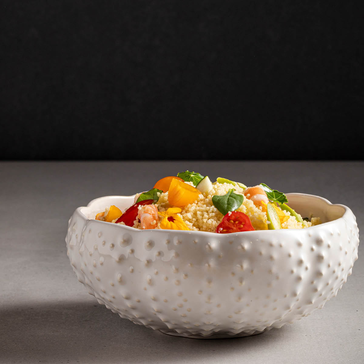 300131 Costa Nova Aparte White Round Shell Footed Bowl 142mm / 530ml Tomkin Australia Hospitality Supplies