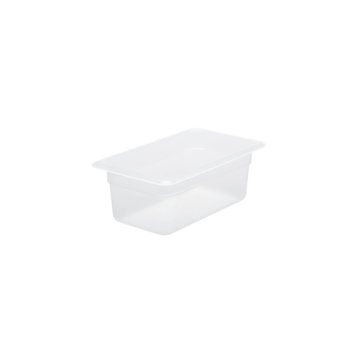 CPP-14100 Chef Inox  GN Storage Container Polypropylene Size 1/4 x 100mm Clear Tomkin Australia Hospitality Supplies