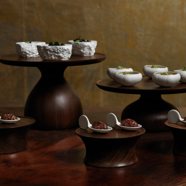 CRASTERBUCS002 Craster Craster Walnut Cake Stand Medium 320x136mm Tomkin Australia Hospitality Supplies