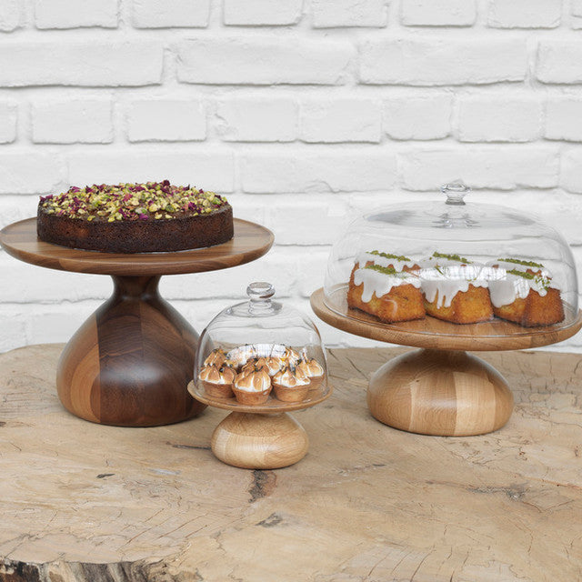 CRASTERBUCS006 Craster Craster Oak Cake Stand Medium 320x136mm Tomkin Australia Hospitality Supplies