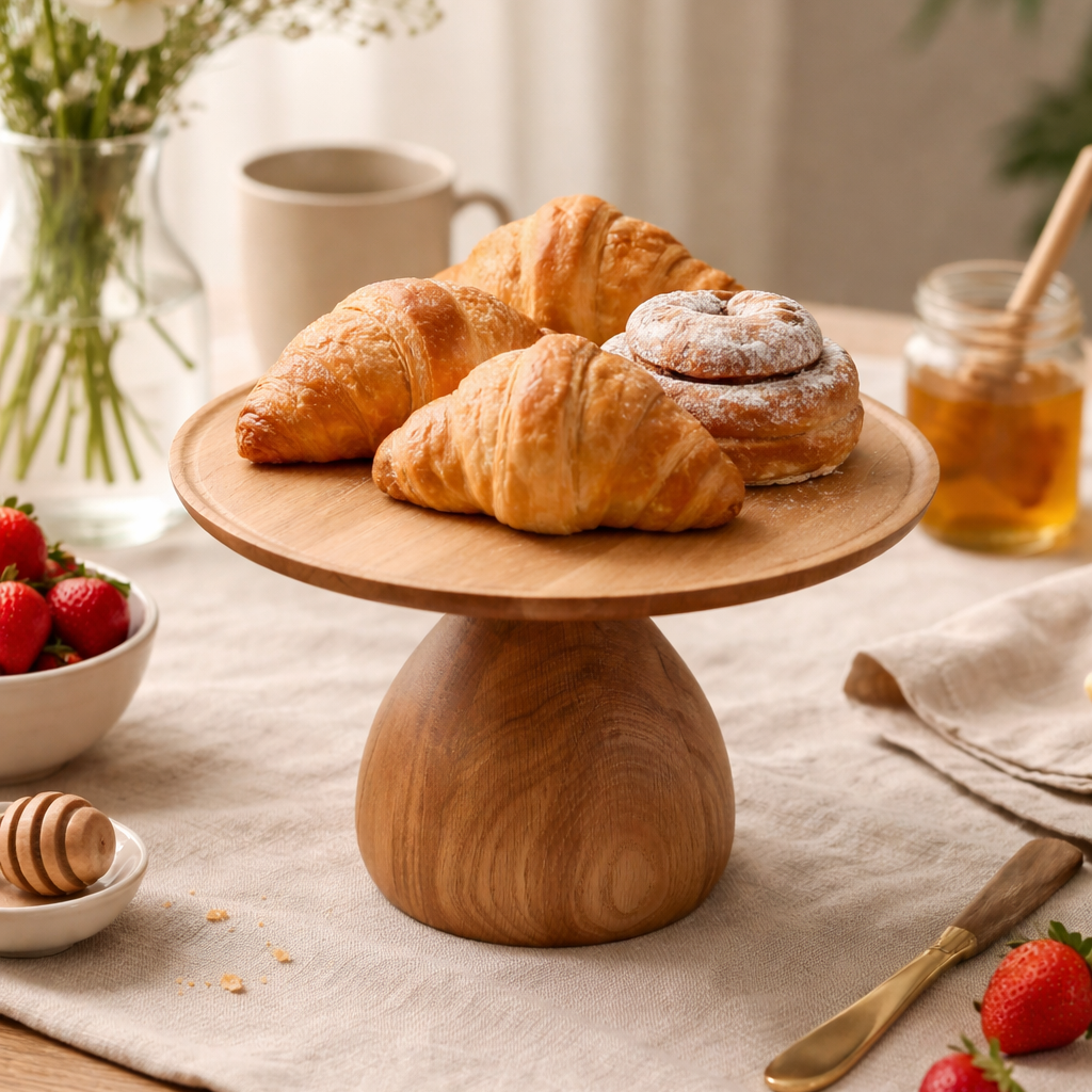 CRASTERBUCS007 Craster Craster Oak Cake Stand Large 320x210mm Tomkin Australia Hospitality Supplies