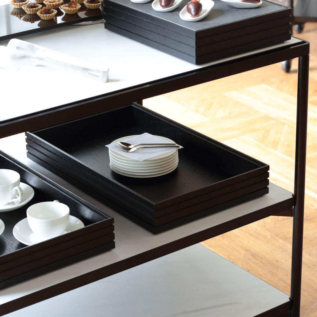 CRASTERBUFR036 Craster Craster Flow Black Tray Tall 1/1 Size 530x325x75mm Tomkin Australia Hospitality Supplies