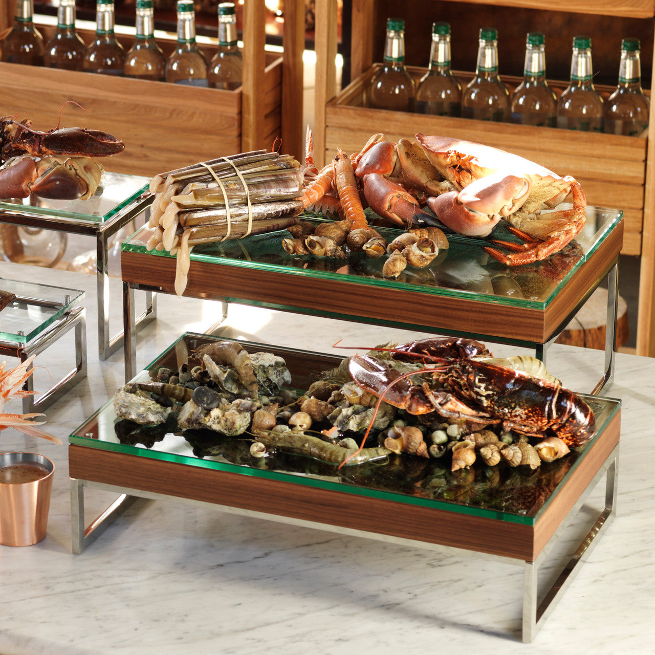 CRASTERBUFT0010 Craster Craster Flow Glass Plinth Clear 1/1 Size 530x325x20mm Tomkin Australia Hospitality Supplies