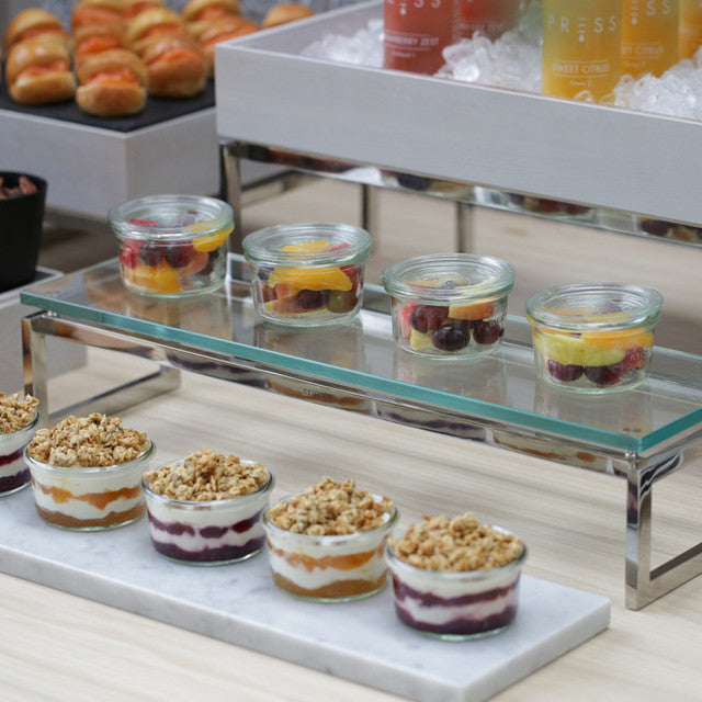 Craster Flow Clear Glass Plinth 2/4 Size 530x162x20mm