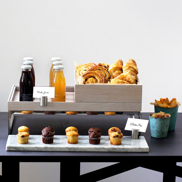 CRASTERBUFT0020 Craster Craster Flow White Marble Plinth 2/4 Size 530x162x20mm Tomkin Australia Hospitality Supplies