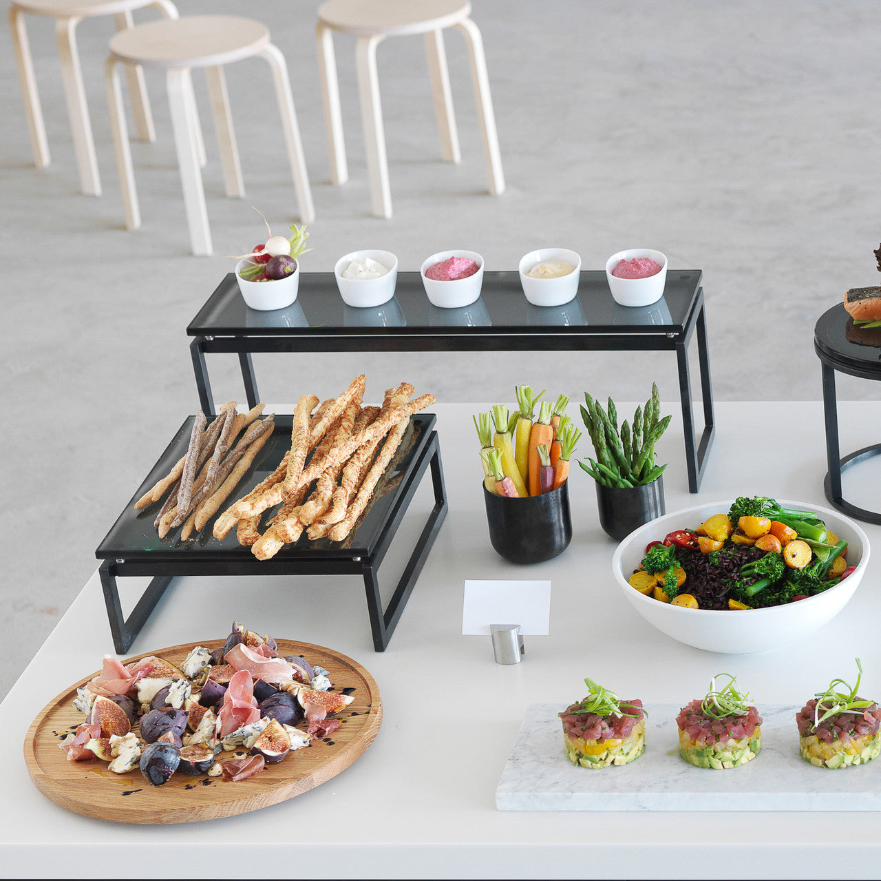 CRASTERBUFT0042 Craster Craster Flow Black Glass Plinth 1/2 Size 325x265x20mm Tomkin Australia Hospitality Supplies