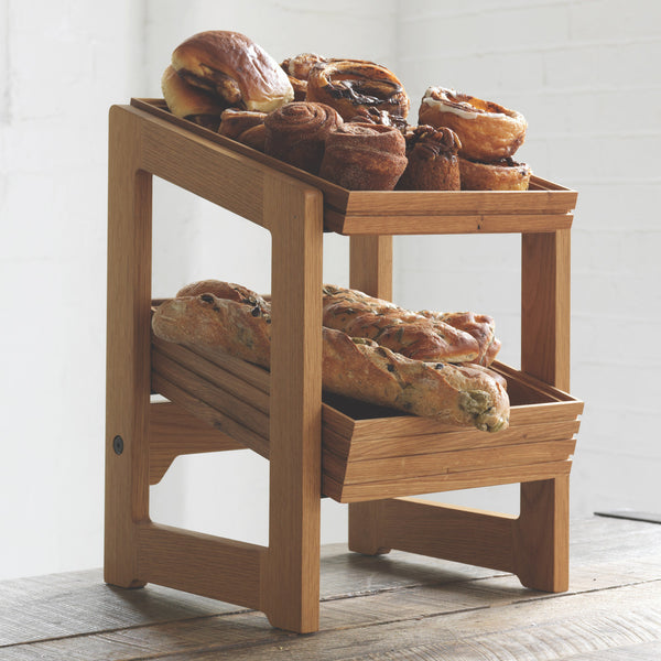 Craster Flow Oak 2-Tier Stand 1/2 Size with 2 CRASTERBUFR002 Trays ...