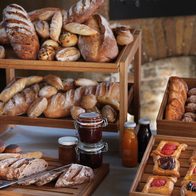 CRASTERBURS002 Craster Craster Flow Oak Two Tier Stand 1/1 Size with 2 CRASTERBUFR001 Trays 574x323x441mm Tomkin Australia Hospitality Supplies