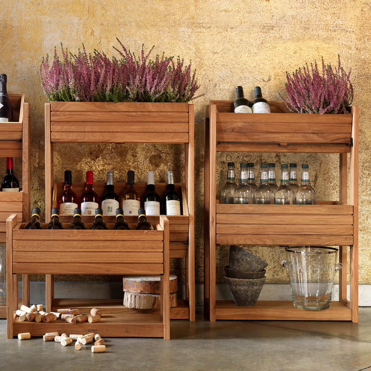 CRASTERBURS005 Craster Craster Flow Oak Trough Tall with CRASTERBURS009 & CRASTERBURS007 Trays 574x250x857mm Tomkin Australia Hospitality Supplies