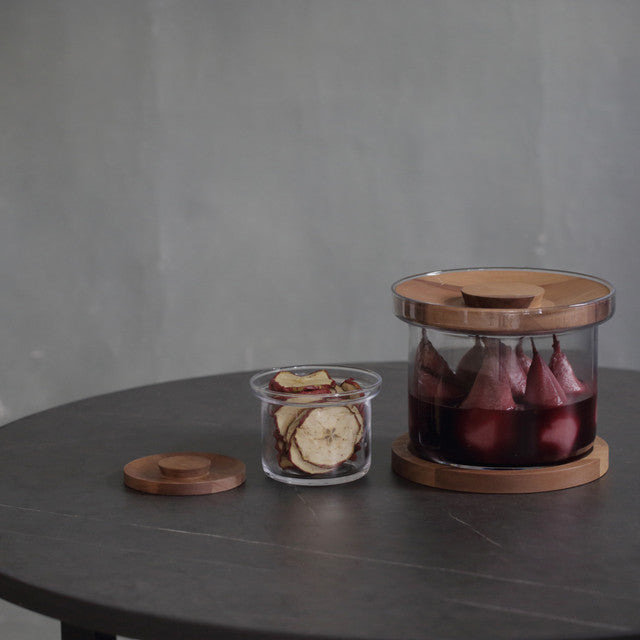 Craster Tilt Walnut Round Jar Base 210x19mm