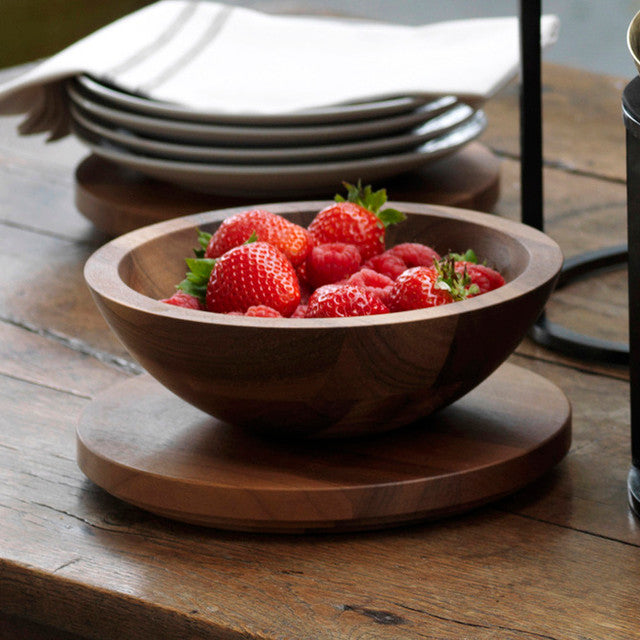 Craster Tilt Walnut Wood Round Bowl 215x70mm / 800ml