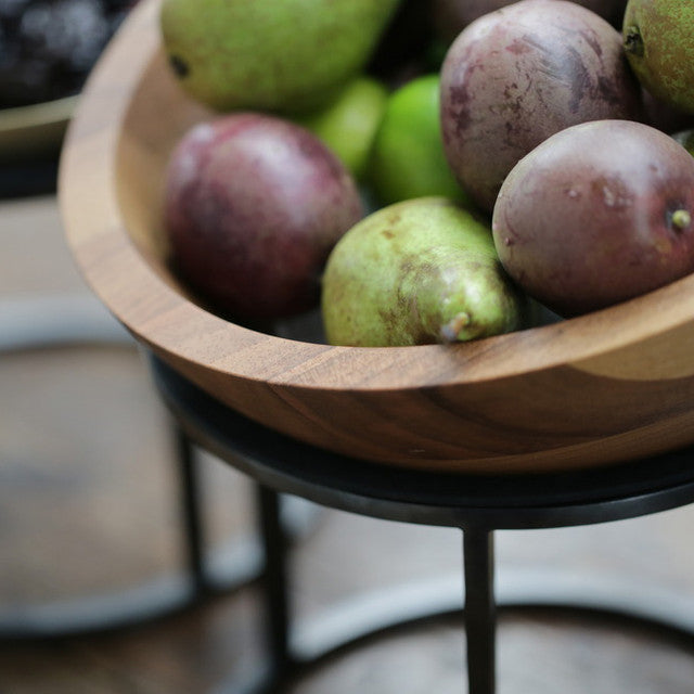 Craster Tilt Walnut Wood Round Bowl 285x100mm / 2.9Lt