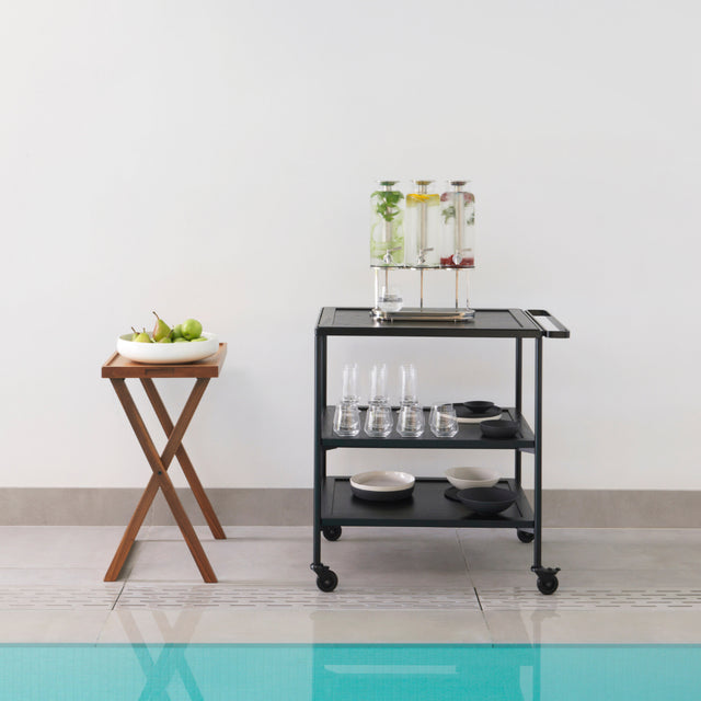 CRASTERTOMOD21OAKB Craster Fare 2.1 Black Trolley 791x669x897mm Tomkin Australia Hospitality Supplies