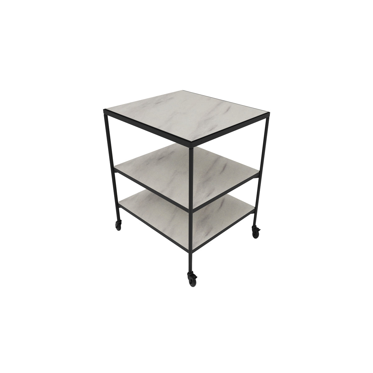 CRASTERTOMOD21B4245 Craster Fare 2.1 Black and White Marble Trolley 791x669x897mm Tomkin Australia Hospitality Supplies