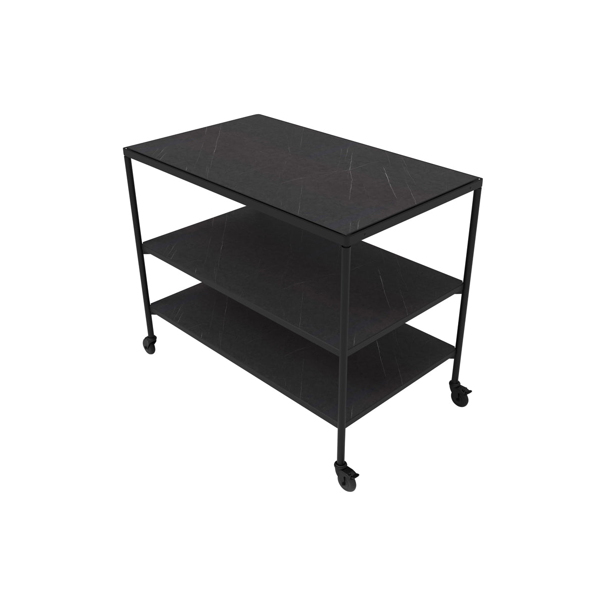 CRASTERTOMOD31B4245 Craster Fare 3.1 Black and White Marble Trolley 1100z650x880mm Tomkin Australia Hospitality Supplies