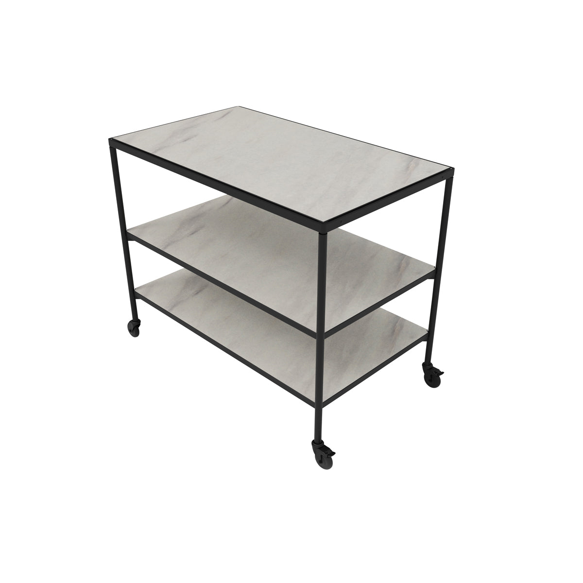 CRASTERTOMOD31B4245 Craster Fare 3.1 Black and White Marble Trolley 1100z650x880mm Tomkin Australia Hospitality Supplies