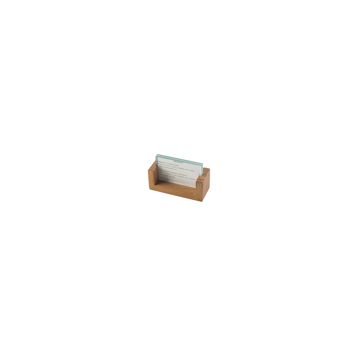 CM1510-32-60 Cal-Mil Bamboo U-Frame Card Holder 89x51mm Tomkin Australia Hospitality Supplies