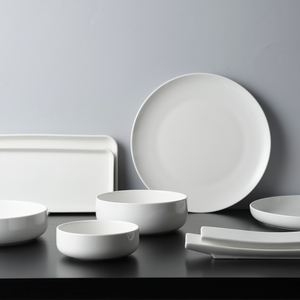 Tablekraft Core White Rectangular Curved Server 200x70mm | Tomkin Australia