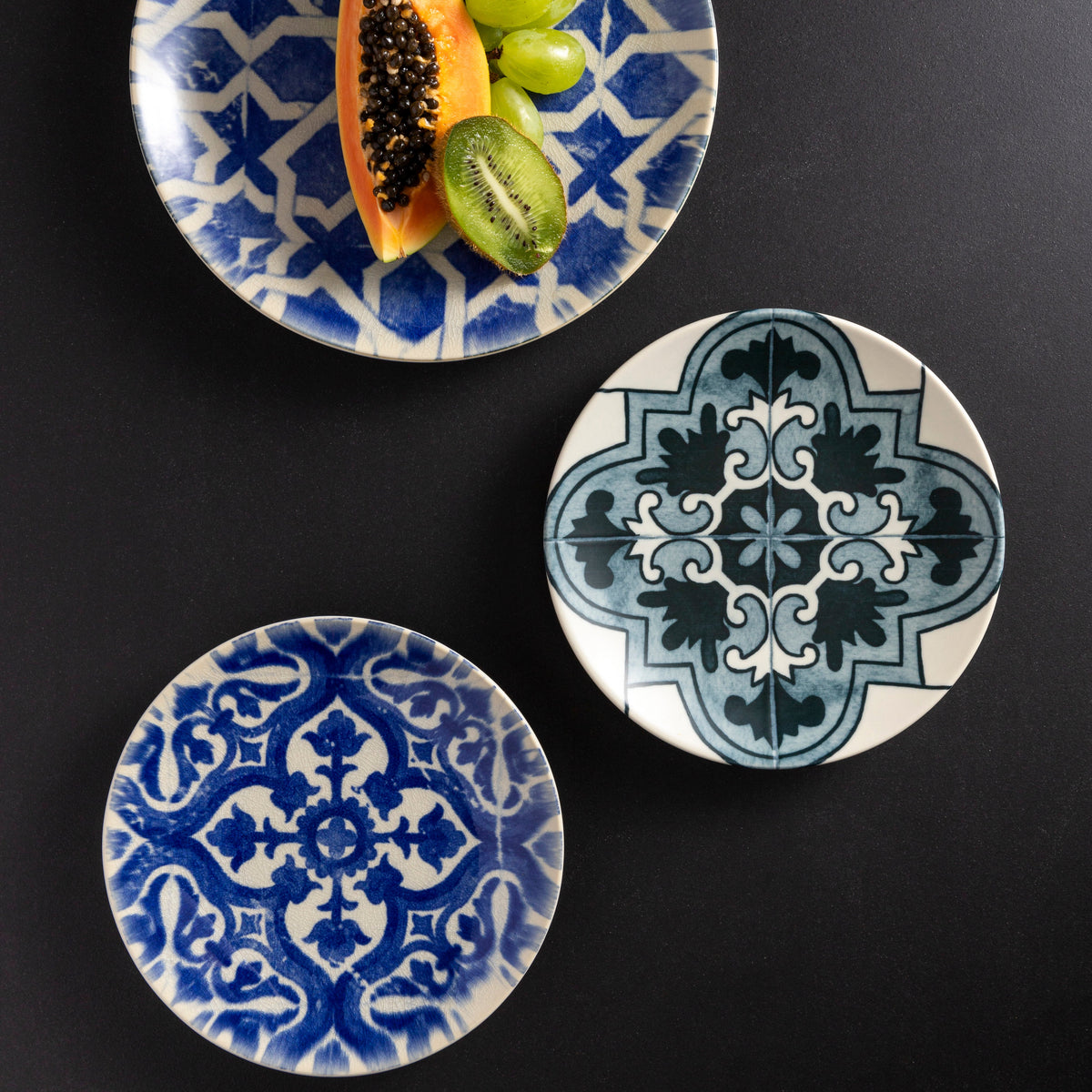 Elements Algarve Blue C Salad/Dessert Plate 219mm