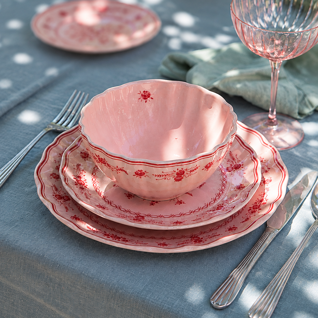 Vila Pink-Red Appetizer Plate 168mm