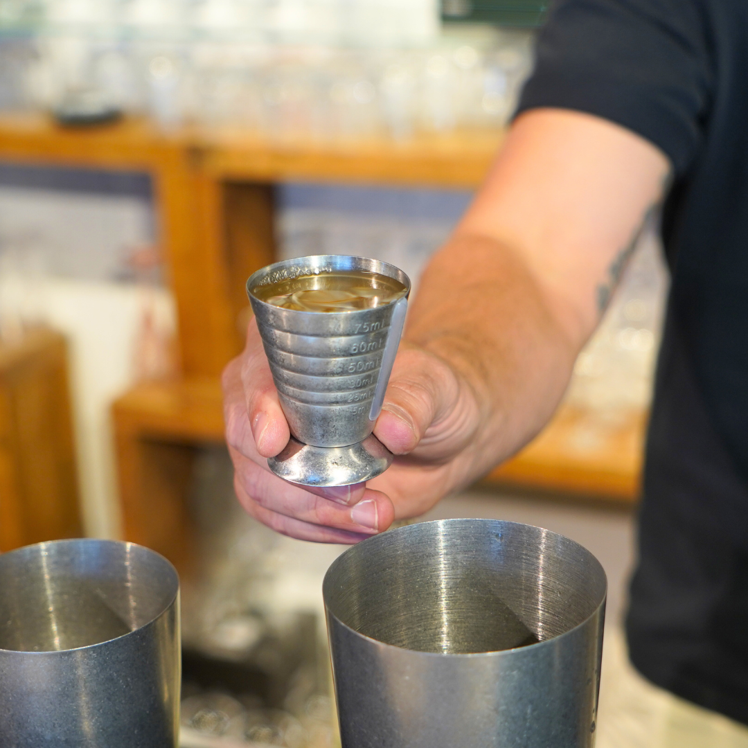 Jigger Multi Multi Level Jigger 75ml Vintage Stainless Steel | tomkin.com.au