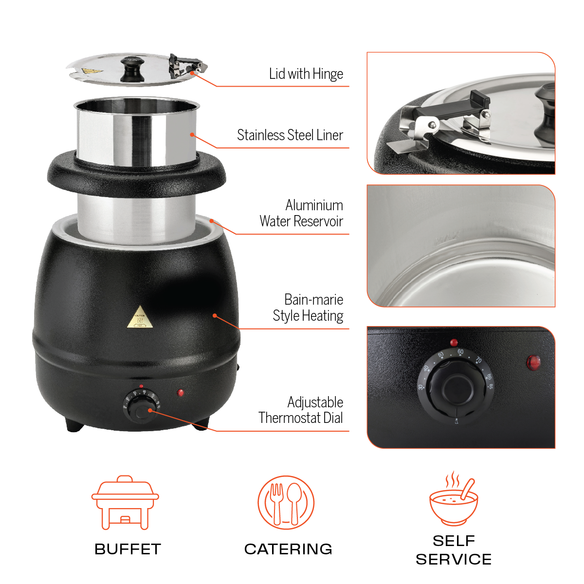 Force Electric Soup Warmer 10L