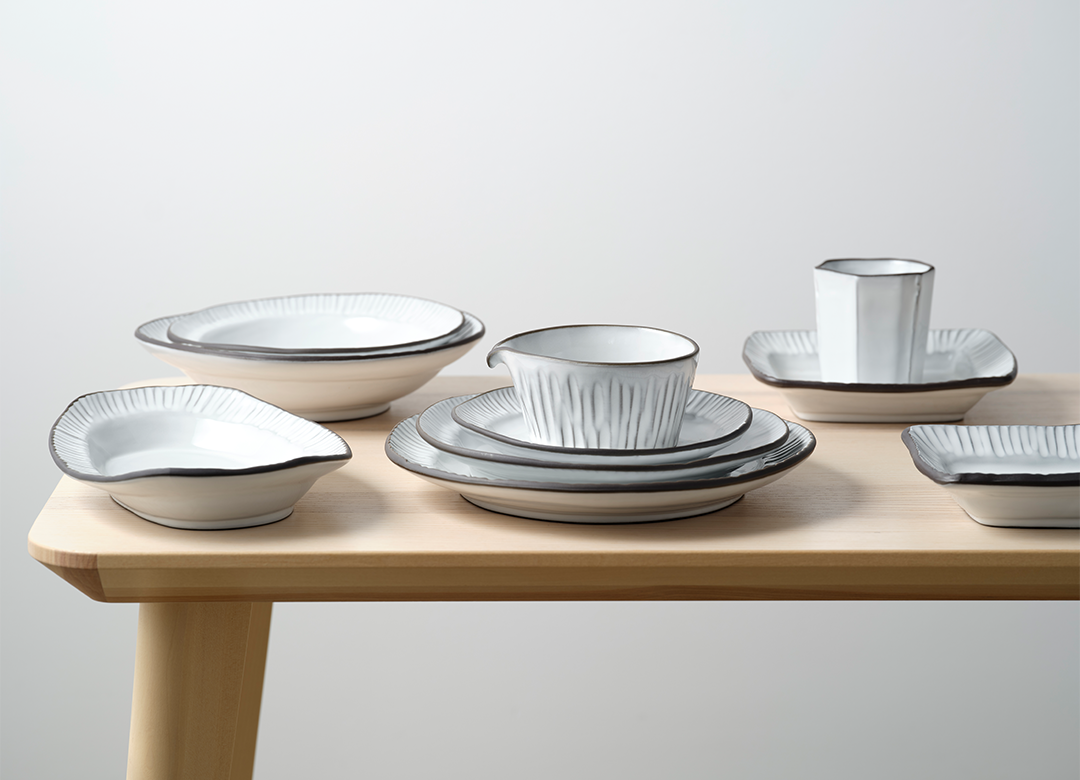 Tablekraft Linea Organics Service Bowl W/Spout 100x60mm White