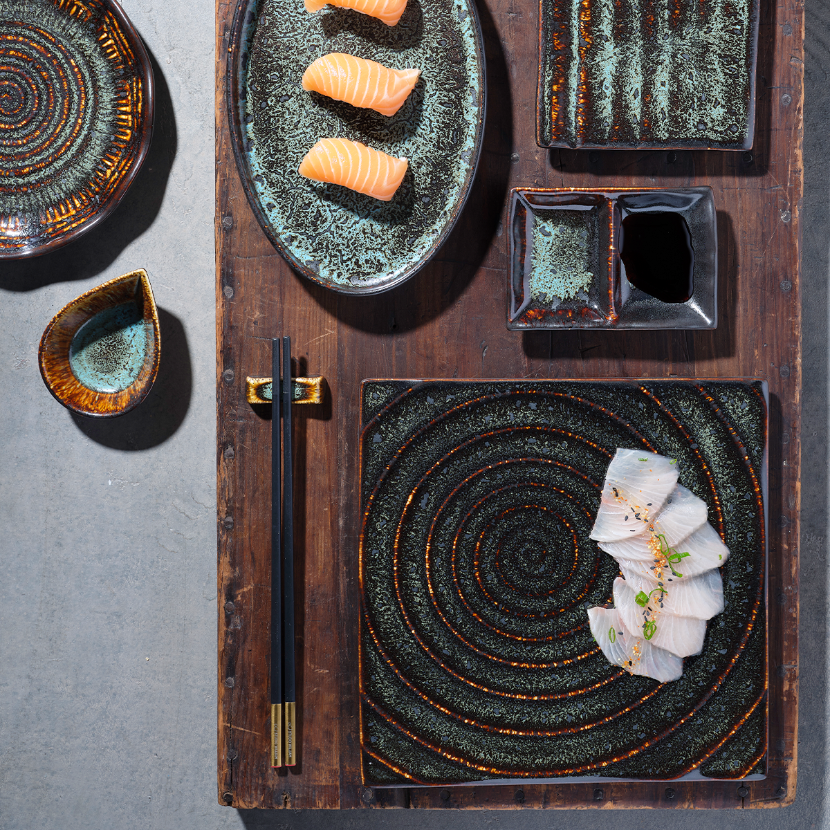 Fusion Square Tile Plate 205mm Patina