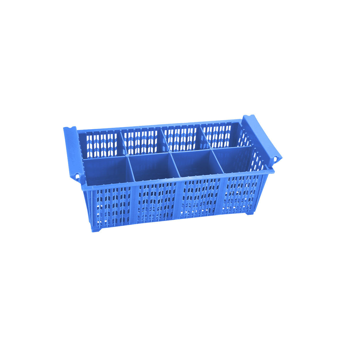 Cutlery Basket 8-Compartment Blue Polypropylene 427x208x151mm