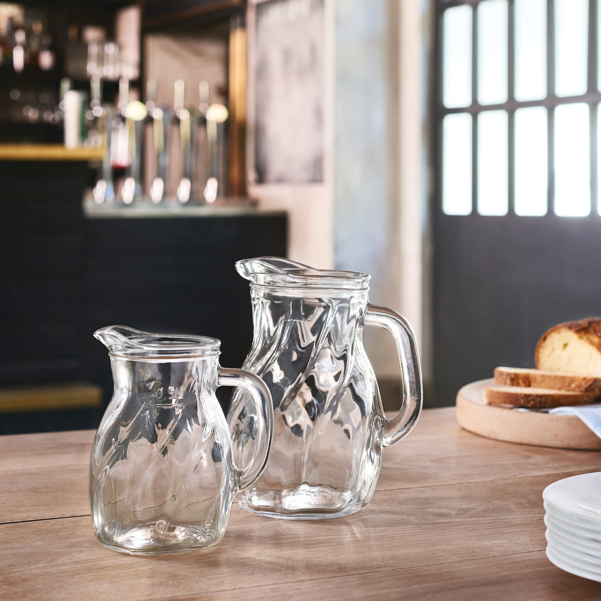 Bistrot Twist Jug 630ml Fill Line at 500ml