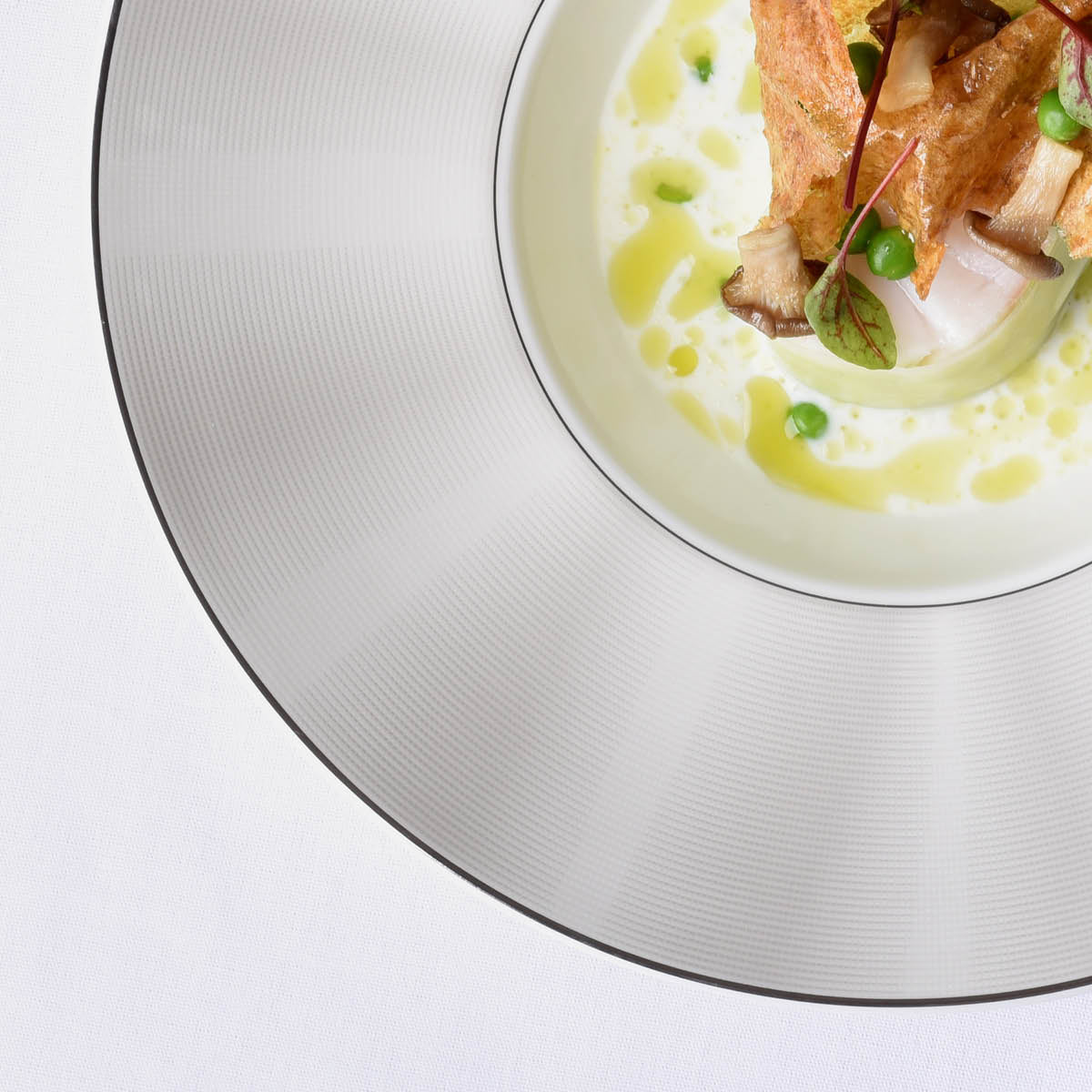 11733-4538H Nikko Japan Silk Platinum Square Plate Wide Rim 300mm Tomkin Australia Hospitality Supplies