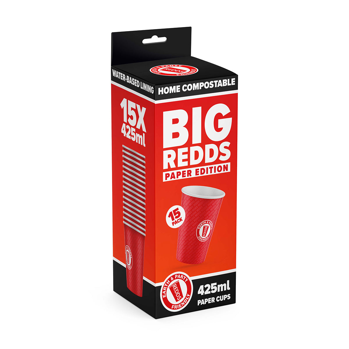 Redds Big Paper Cup 425ml - Home Compostable