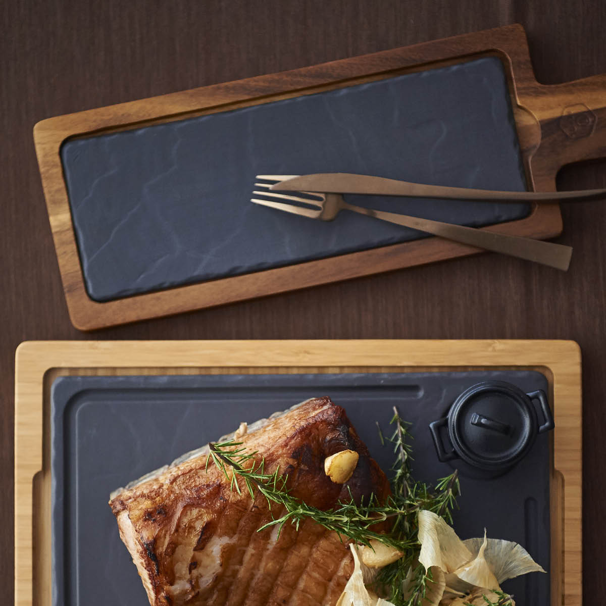 Basalt Bamboo Liner Tray 340x195mm