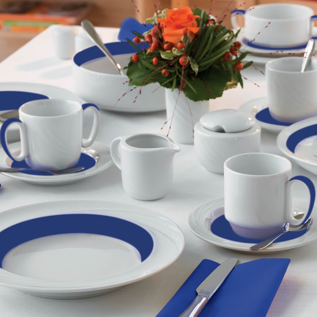 Donna Senior Decor Saucer with Dark Blue Wide Band 169mm