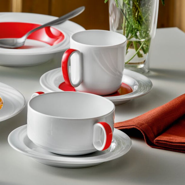 SH9187130/62932 Donna Senior Decor Saucer with Red Wide Band 169mm Tomkin Australia Hospitality Supplies