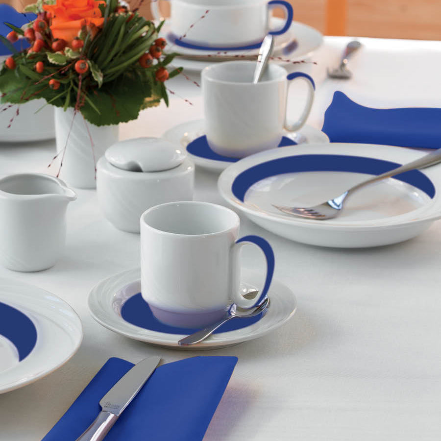 SH9185629/62971 Donna Senior Decor Stackable Mug with Dark Blue Band 280ml Tomkin Australia Hospitality Supplies