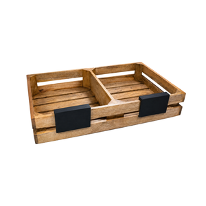 Buffet Crate 2 Compartment Mango Wood 560x350x100mm