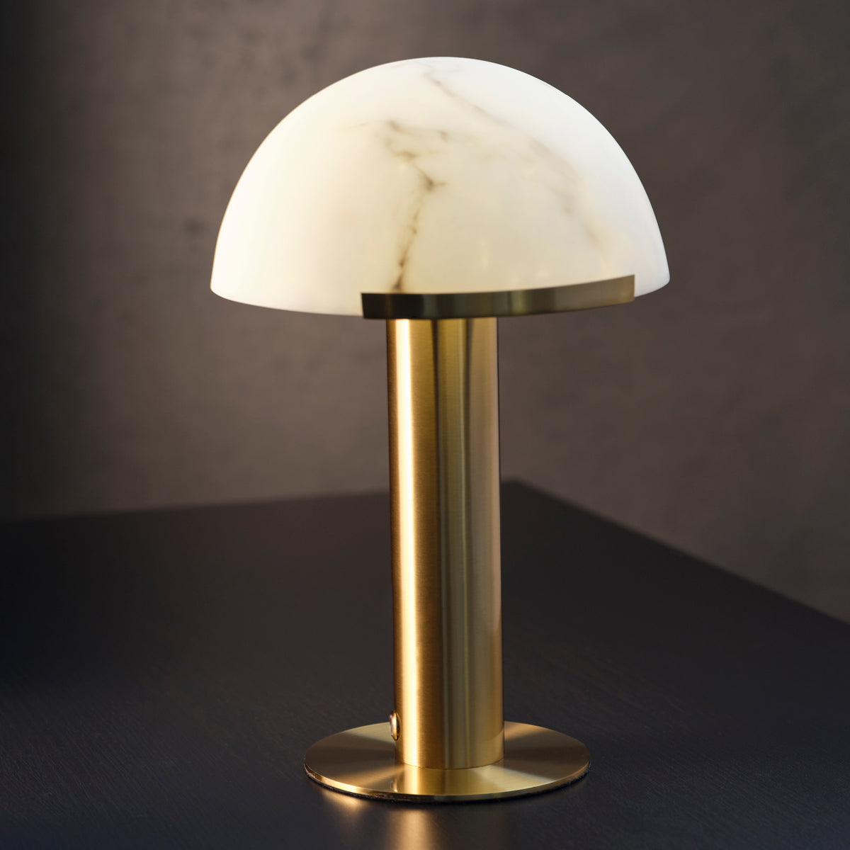 Ambience Phoebe Cordless LED Table Lamp Brass with Alabaster Shade ...