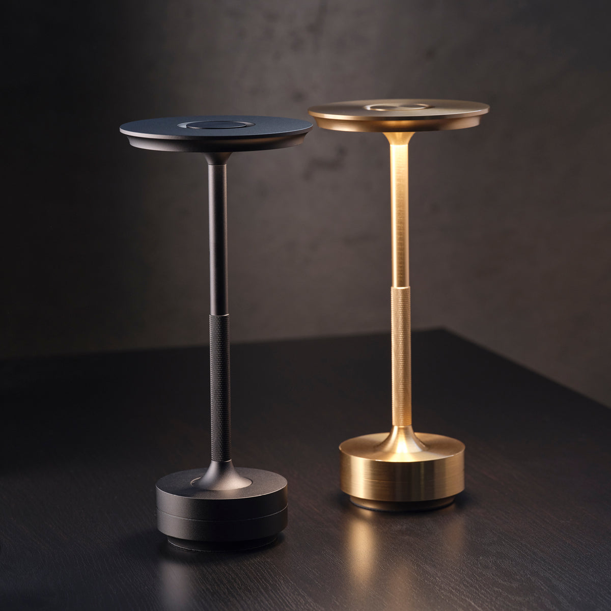 1000182 Tablekraft Ambience Stella Cordless LED Table Lamp Oxide Black 130x275mm Tomkin Australia Hospitality Supplies