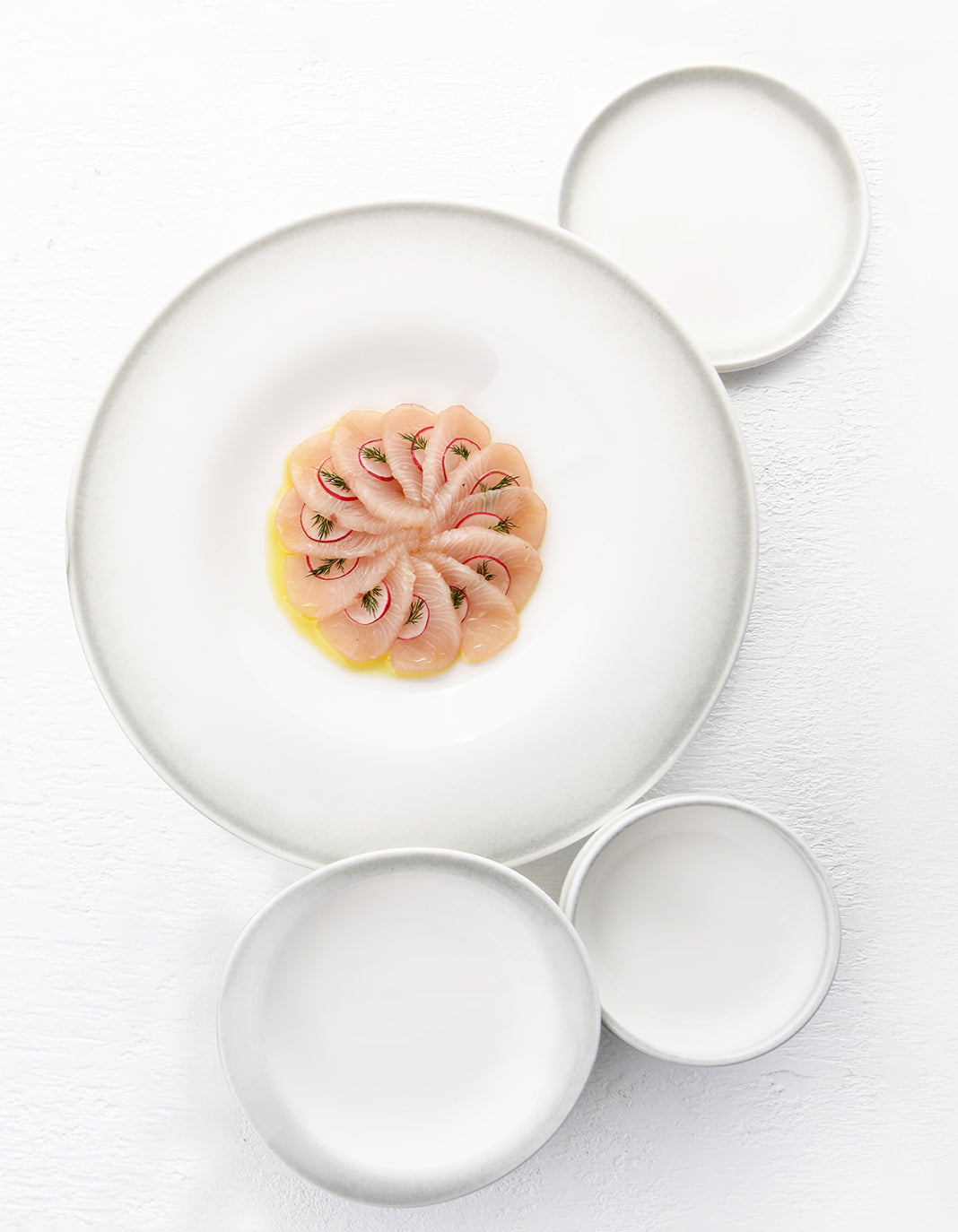 903000 Tablekraft Frosted Steel Round Coupe Plate 143x18mm Tomkin Australia Hospitality Supplies