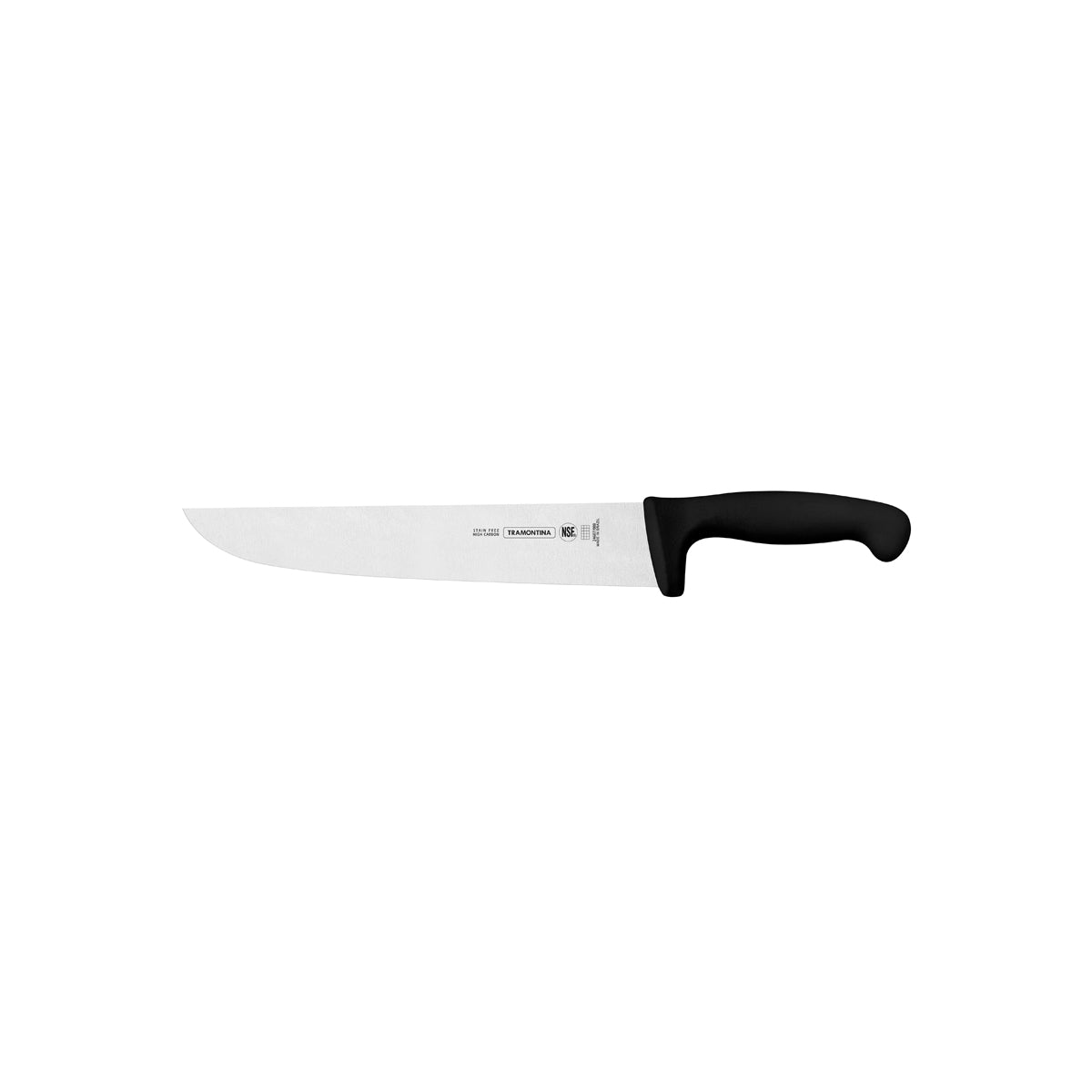 TM24607-100 Tramontina Professional Master Black Handle Butcher Knife Straight Back 250mm Tomkin Australia Hospitality Supplies