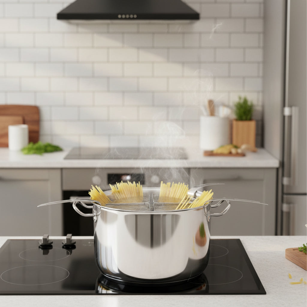Professional Stock Pot with 4 x Pasta Inserts Stainless Steel 300x201mm / 13.5Lt
