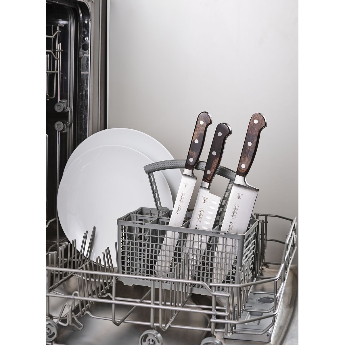 Century Bread Knife Serrated Blade with Forged Handle Black 200mm Hangsell